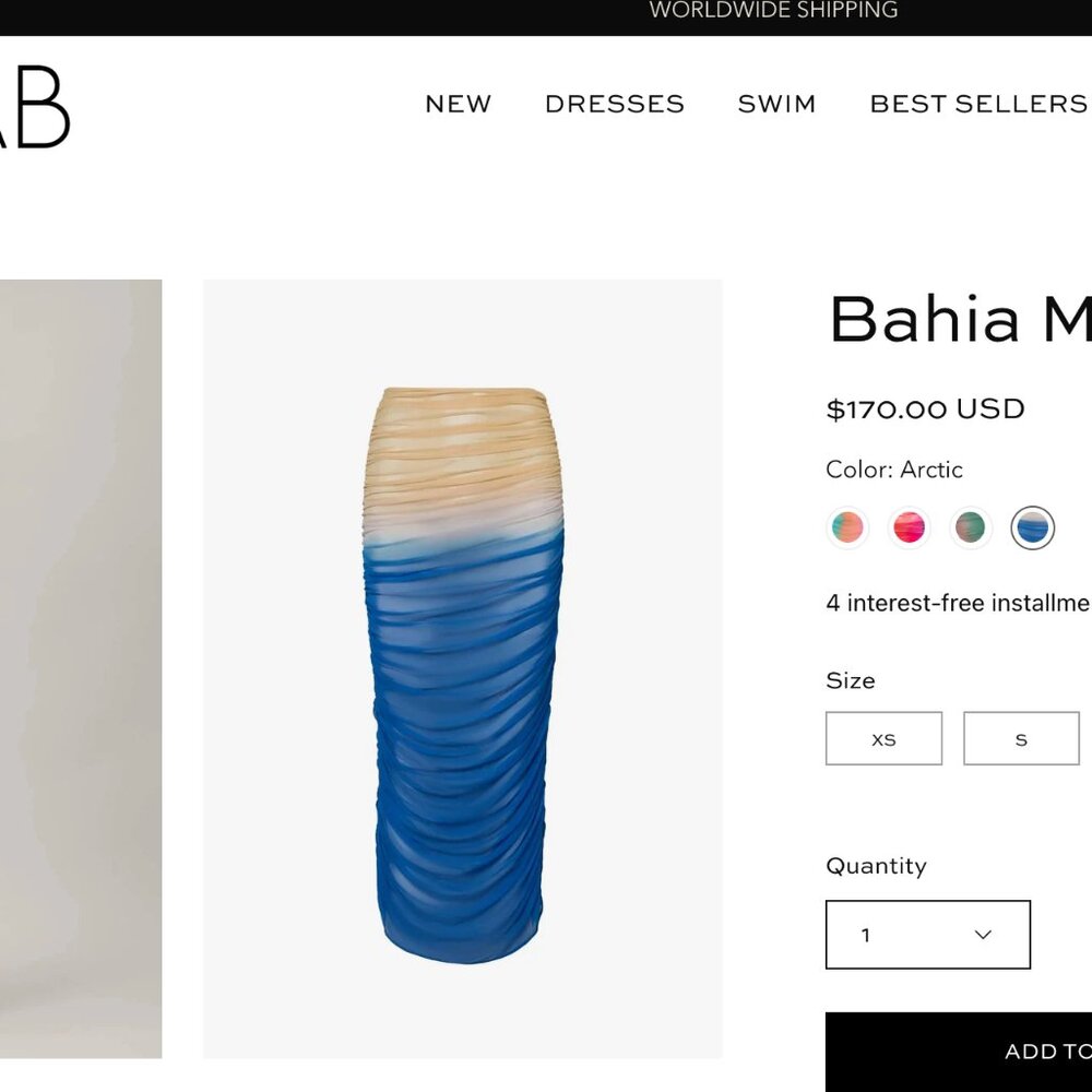 Baobab Bahia Maxi Pareo Islote Beach Mesh Coverup Swim Skirt M - Picture 8 of 8